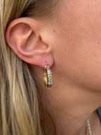 diamond two tone hoops