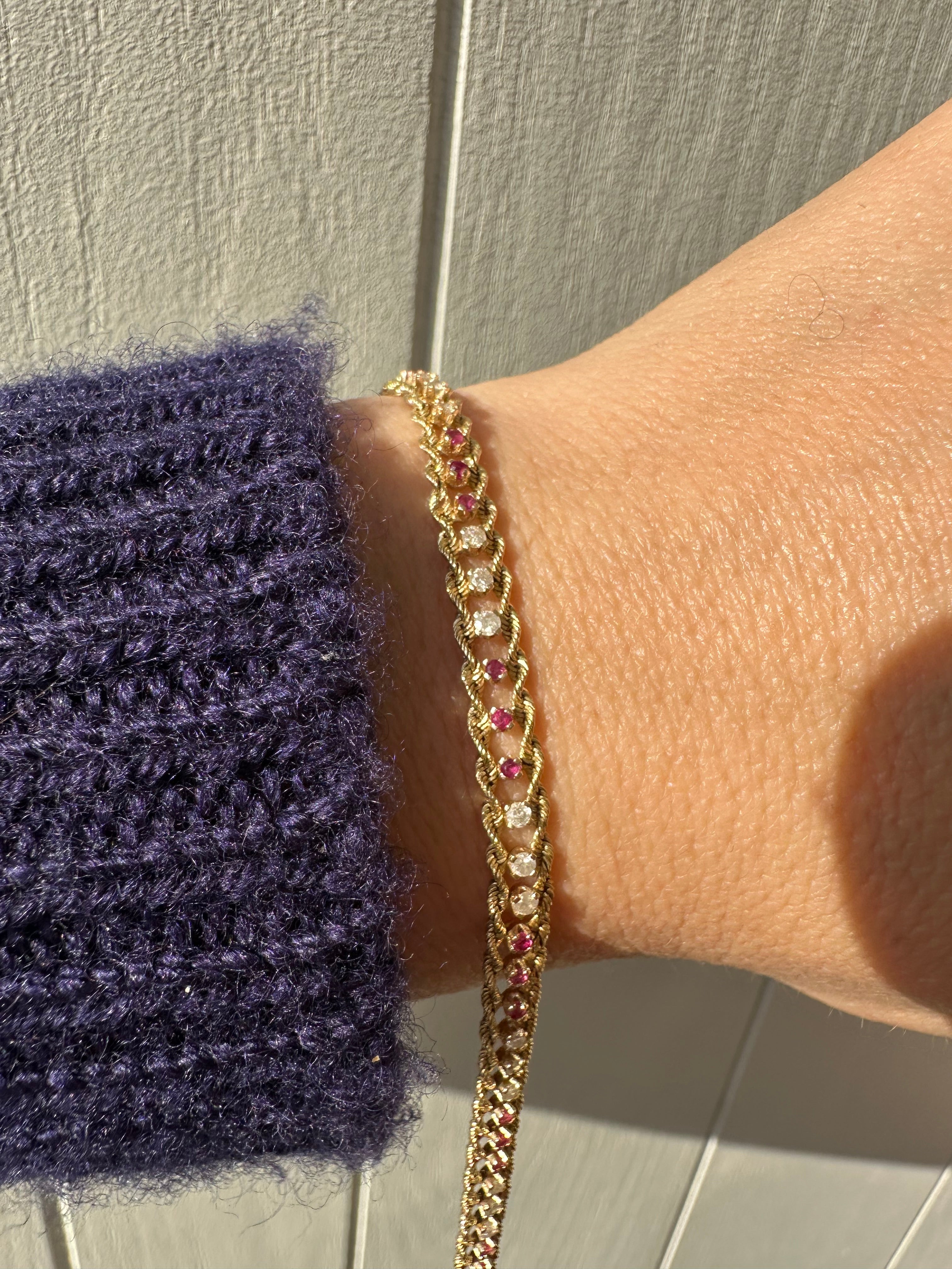 ruby and diamond tennis bracelet