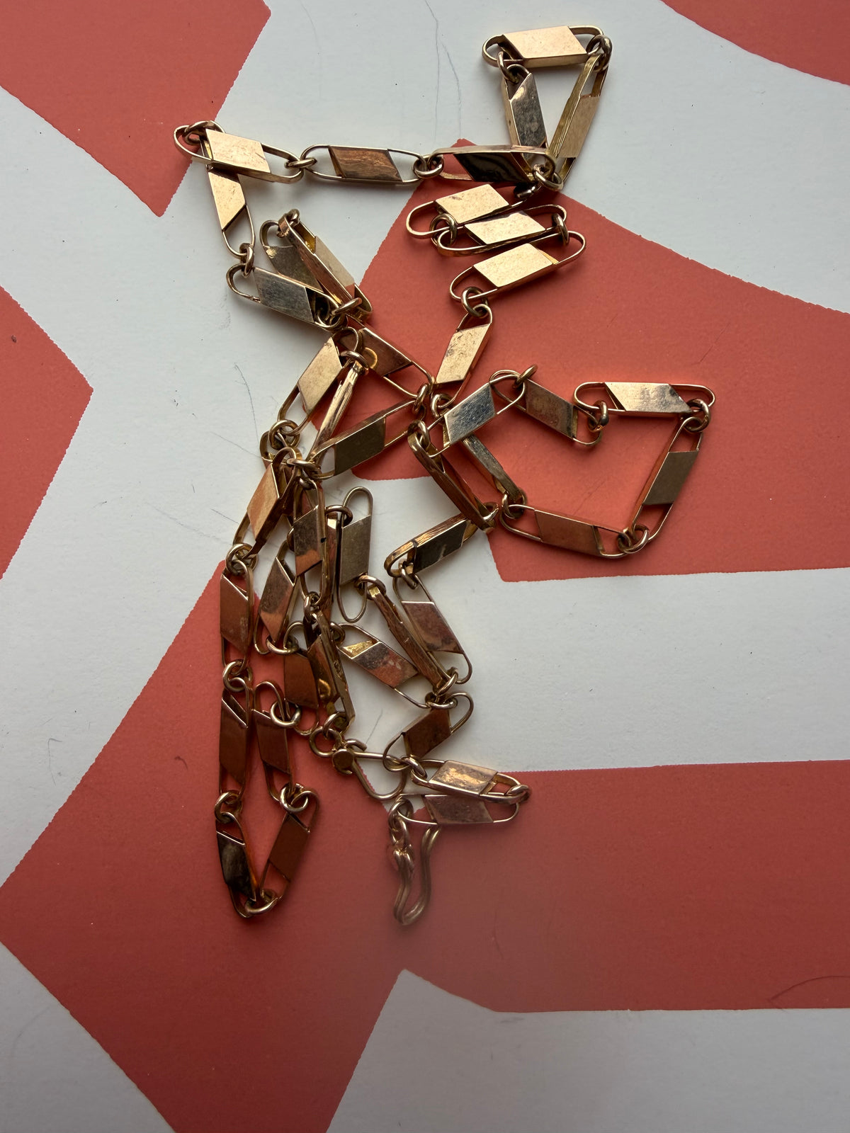 unique 18k open tab chain 24" long