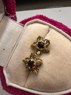 garnet flower stud
