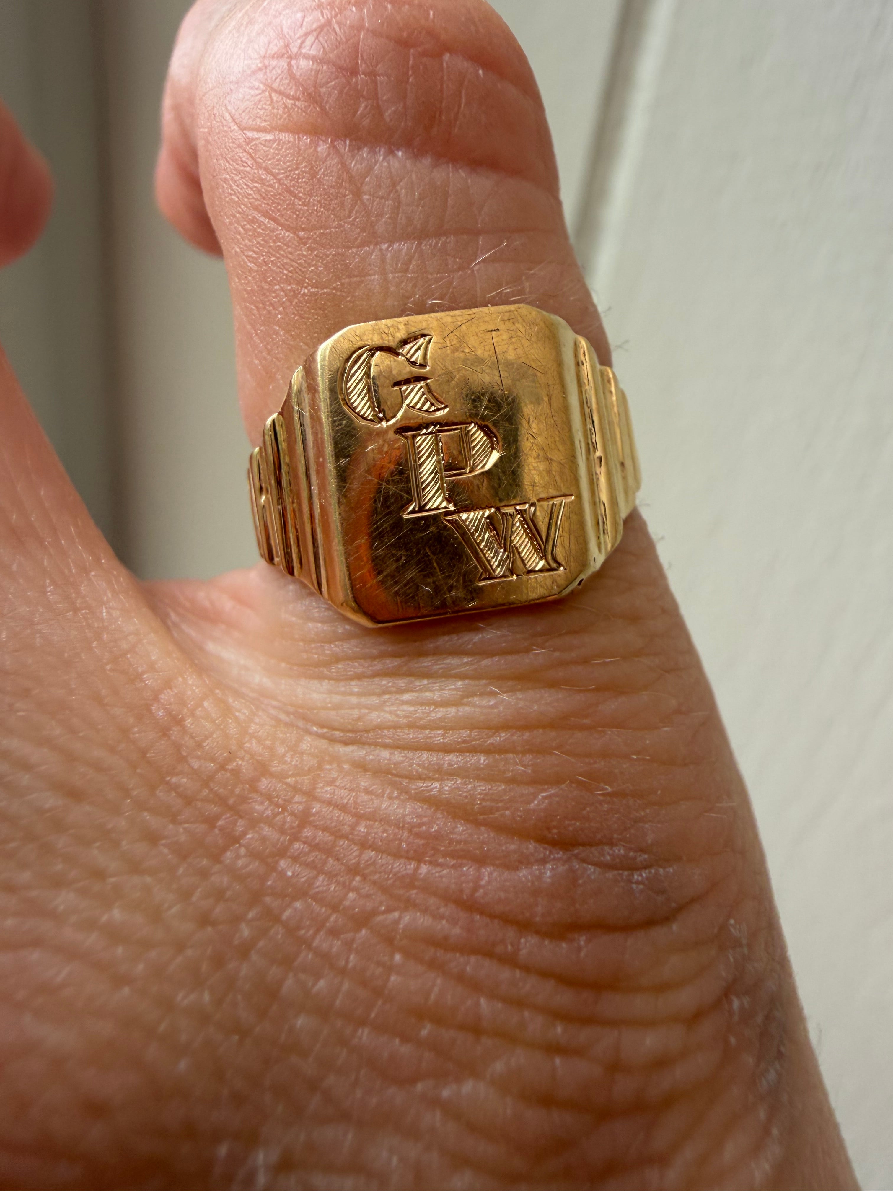 GPW square signet ring