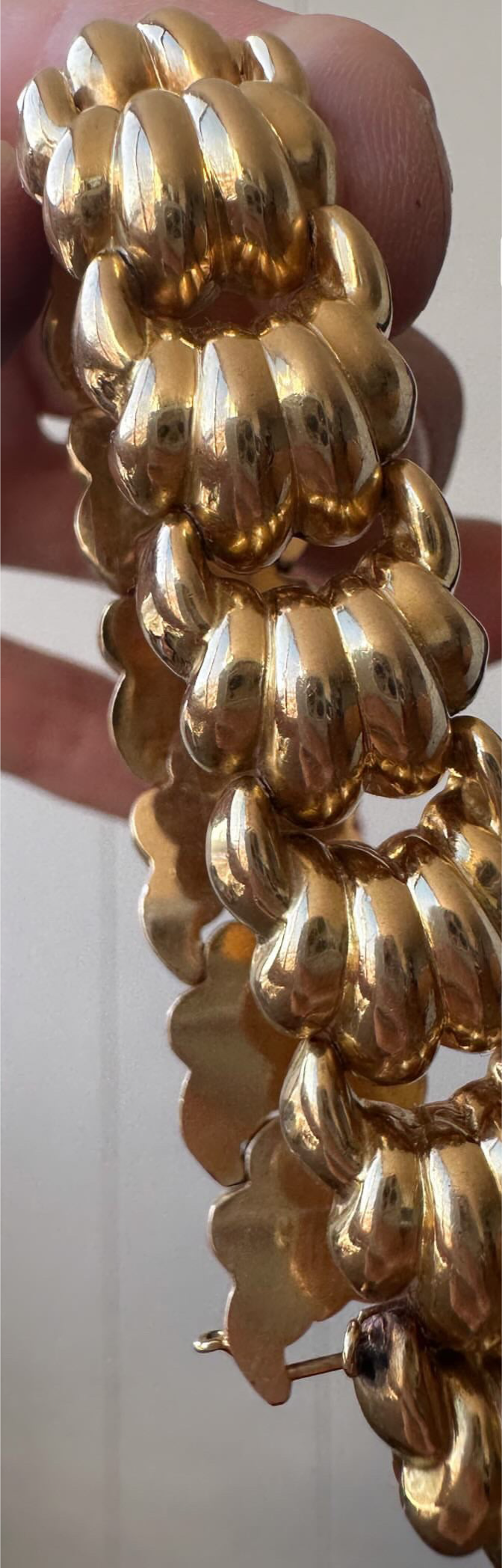 vintage 18k heavy croissant bracelet