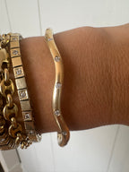 wavy diamond bangle