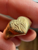 heart signet with faint engraving