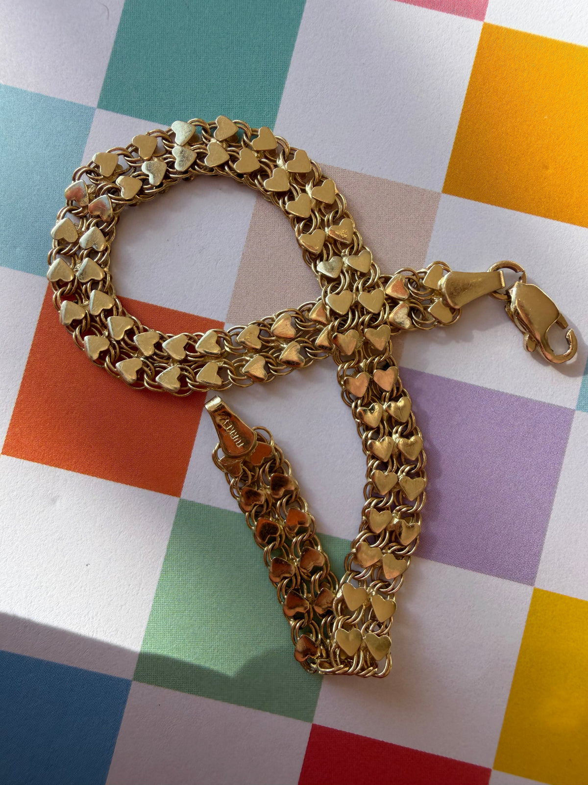 double link heart chain bracelet