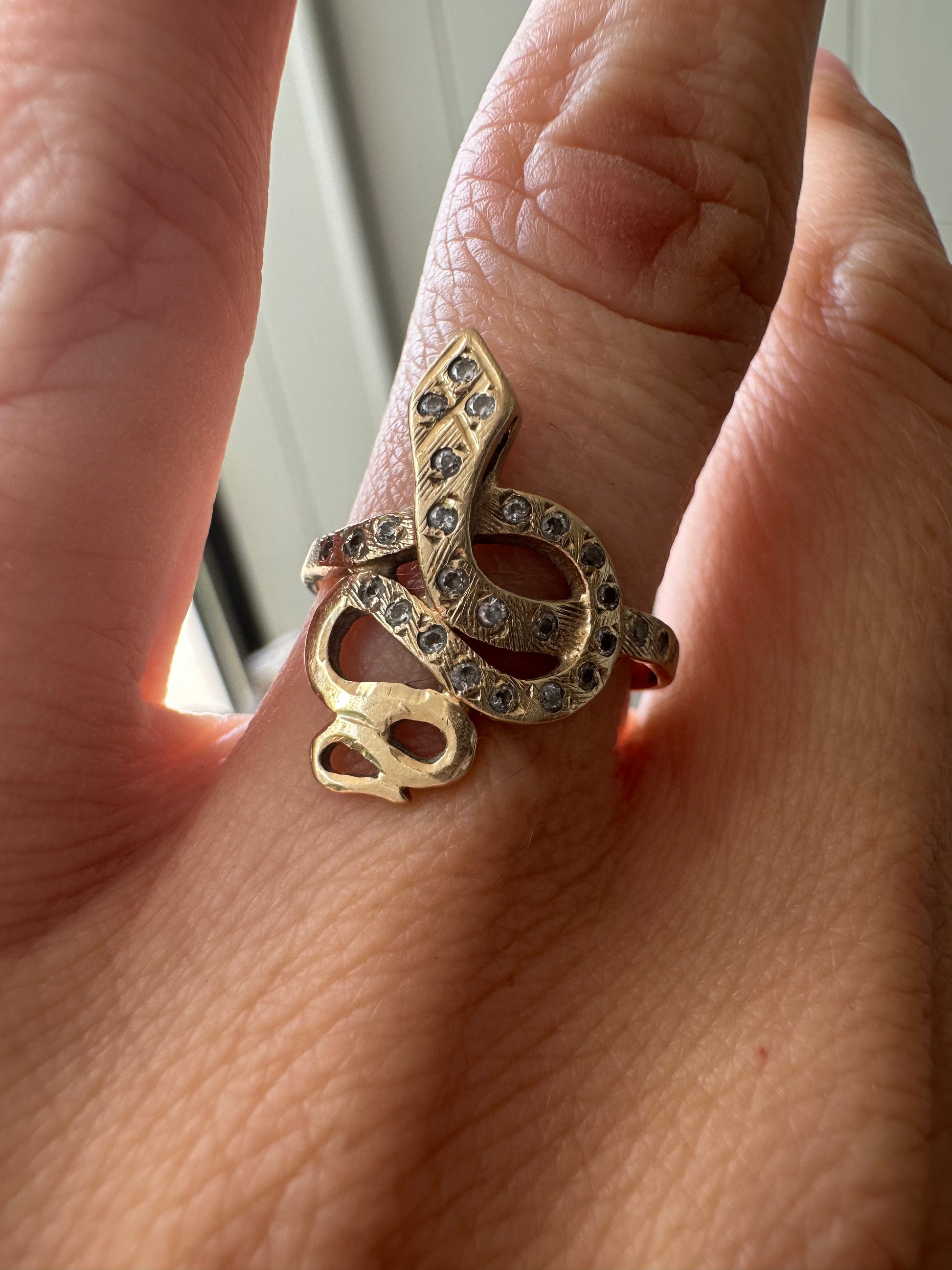 smoky quartz snake ring