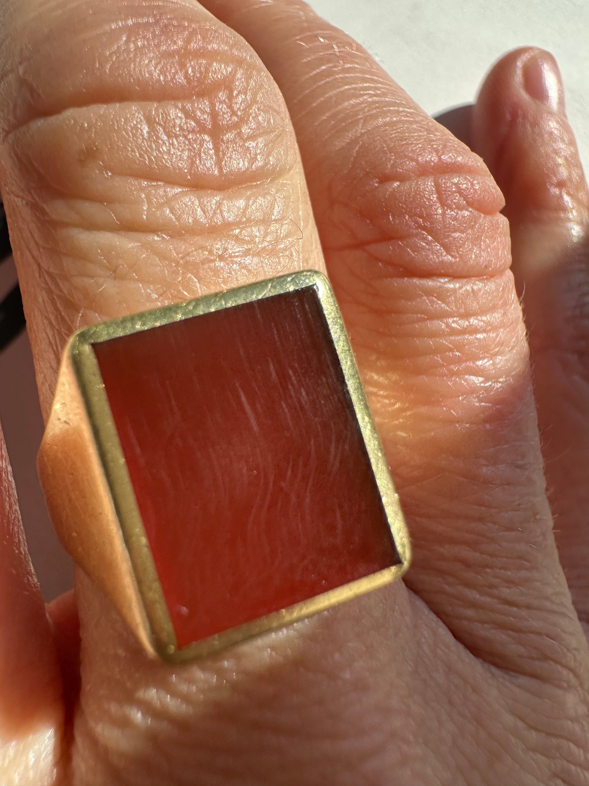 vintage carnelian signet style ring