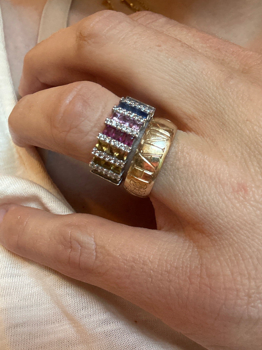 rainbow sapphires and white gold by Effy