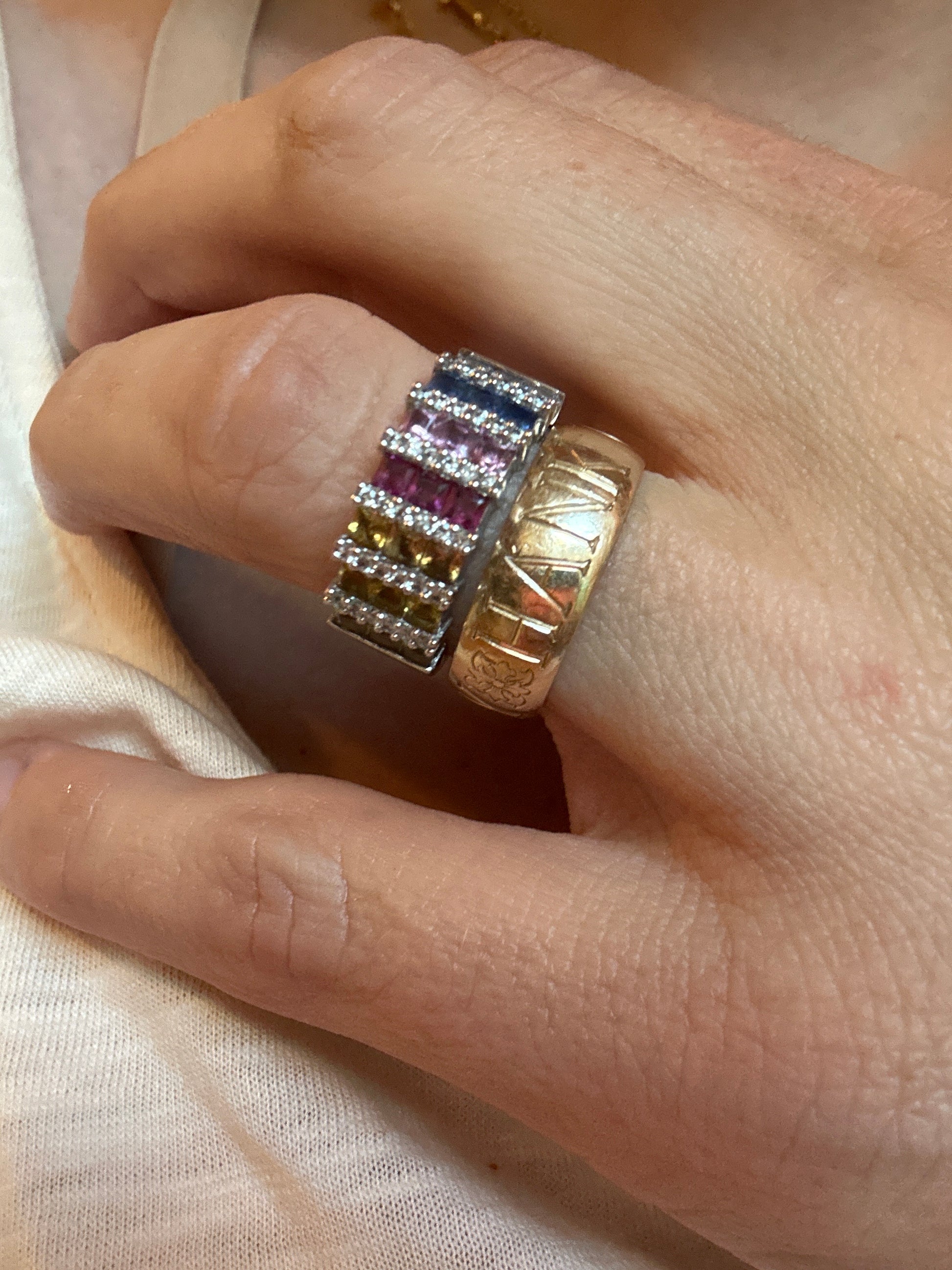 rainbow sapphires and white gold by Effy