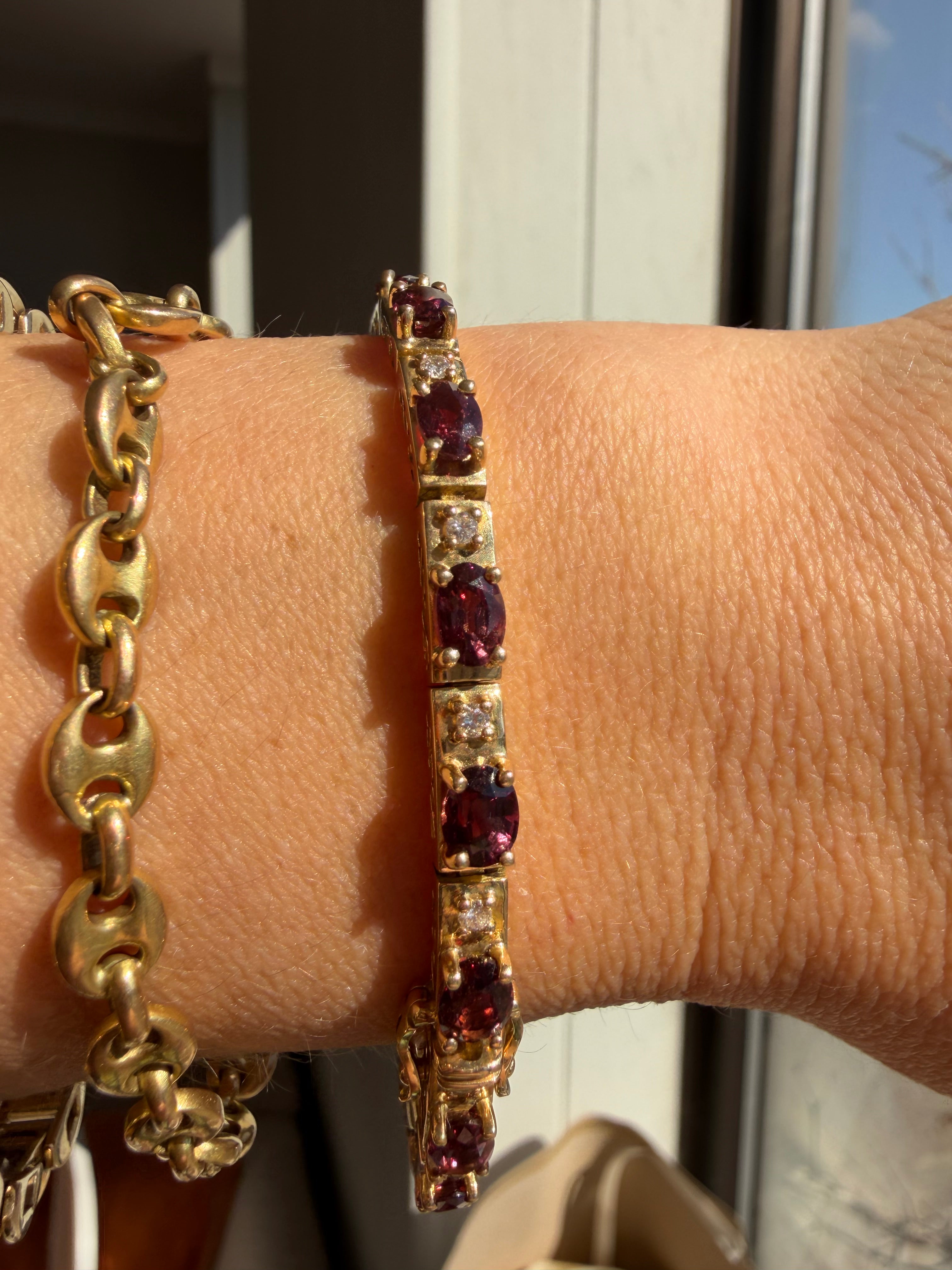 5.61carat ruby and .99carat diamond tennis bracelet
