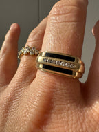 onyx and diamond striped ring