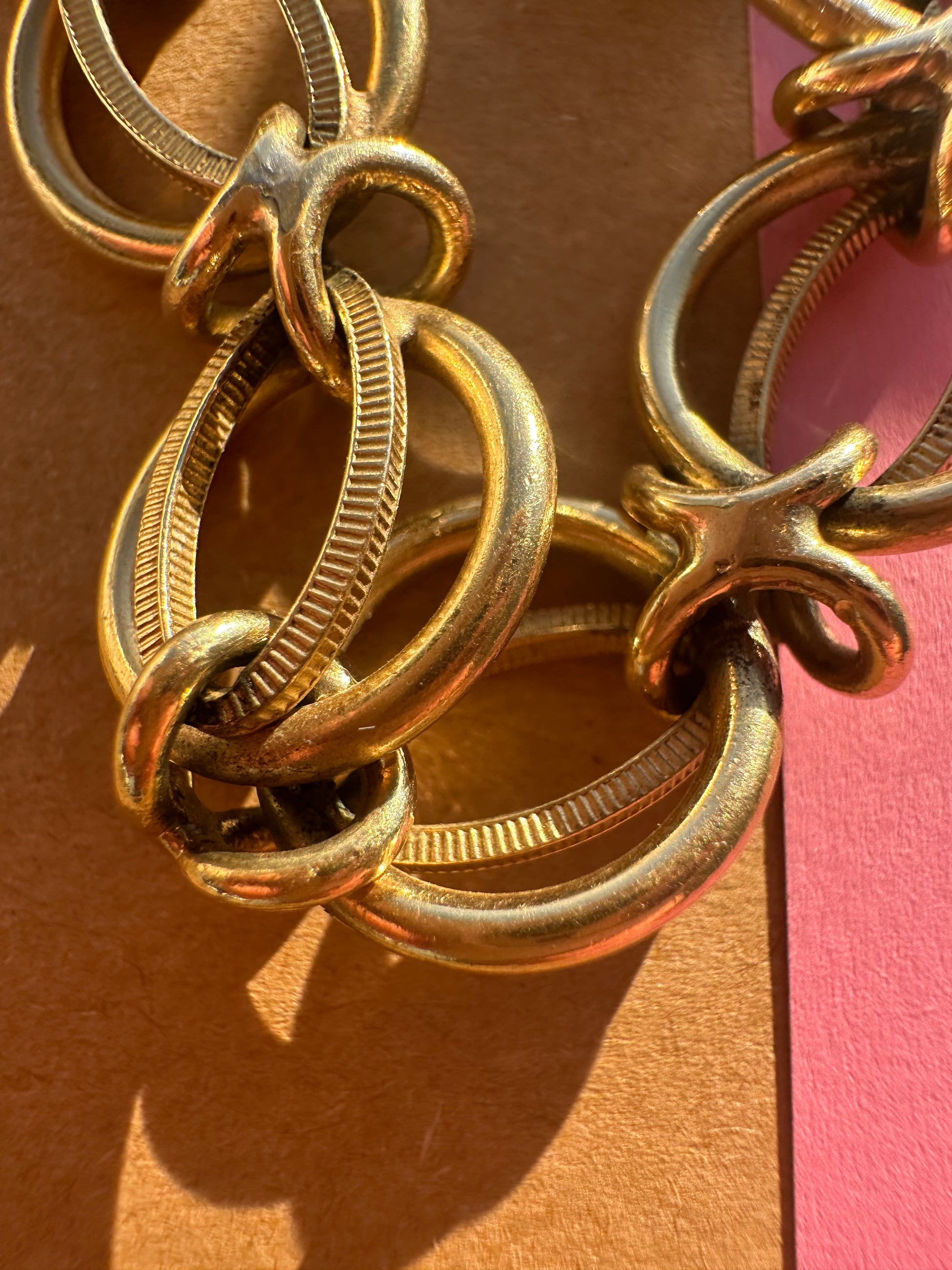 vintage circle and X bracelet