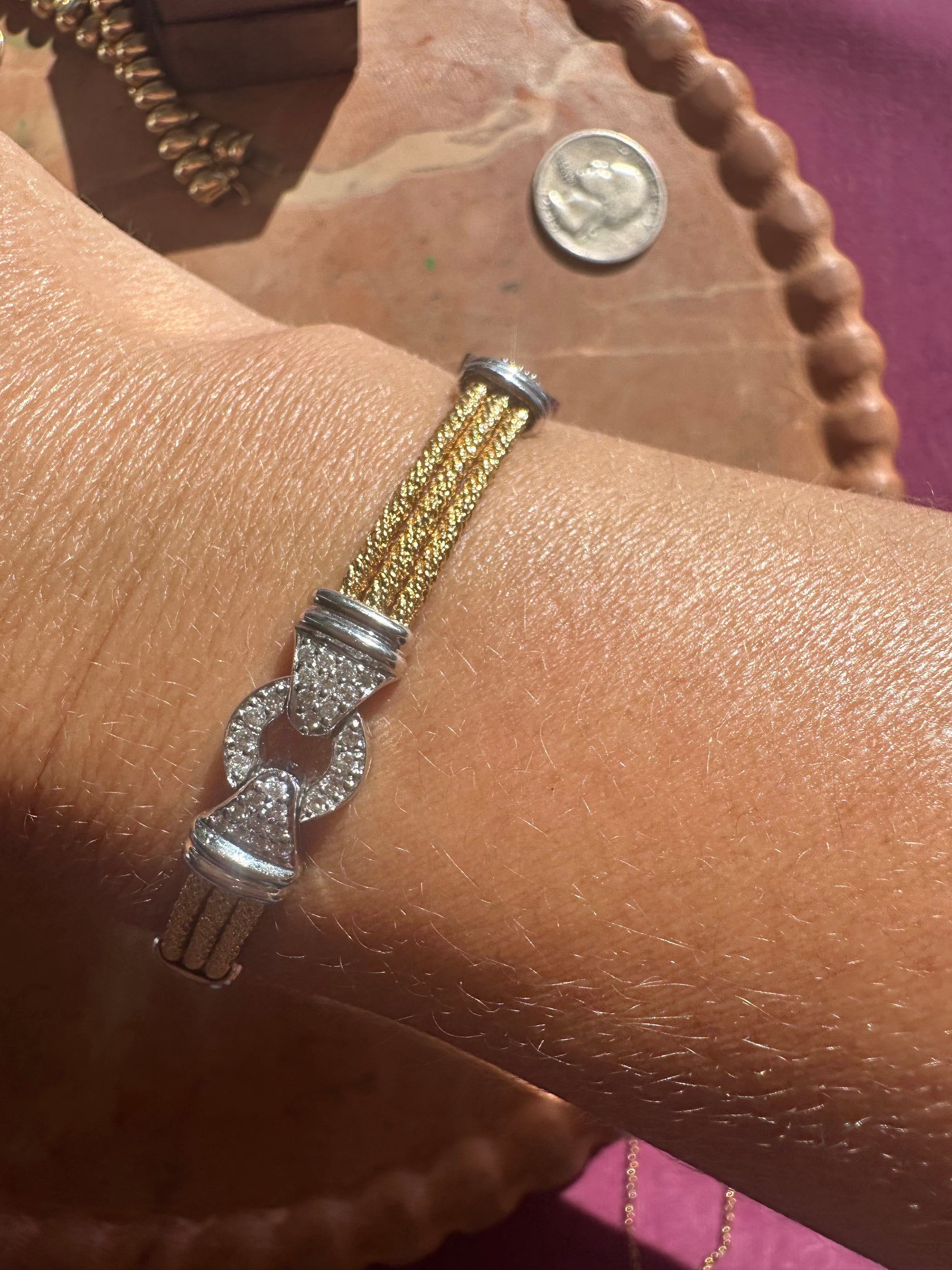 18k two tone diamond bracelet
