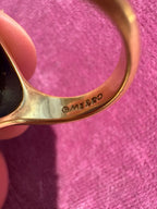 breathtaking me & ro lapis and 18k gold star moon ring