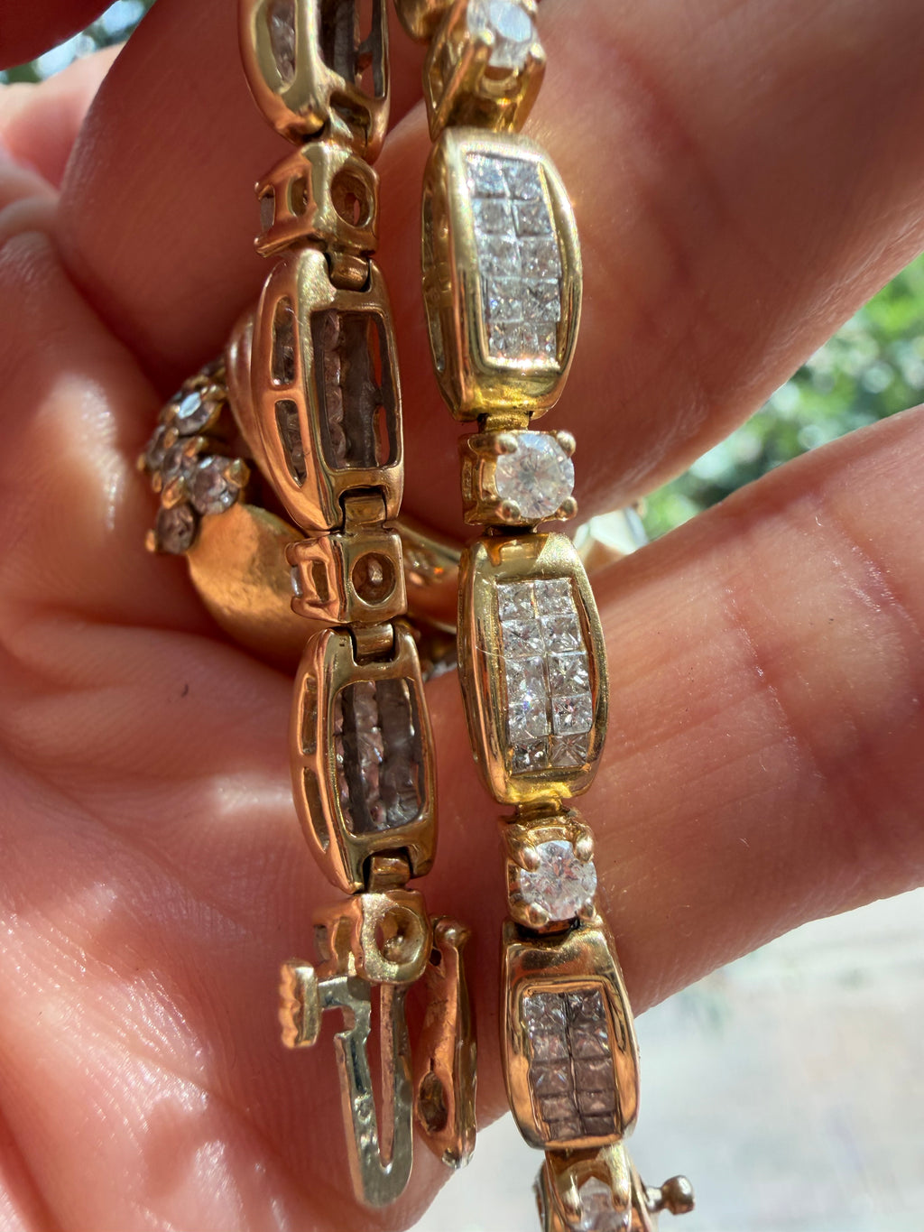 3 carat natural diamond princess cut and round tennis bracelet