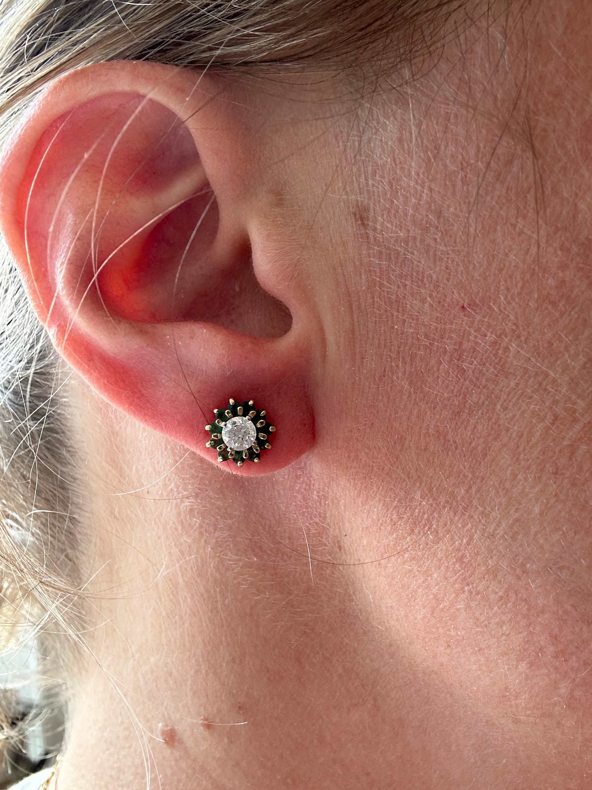 natural emerald earring jackets