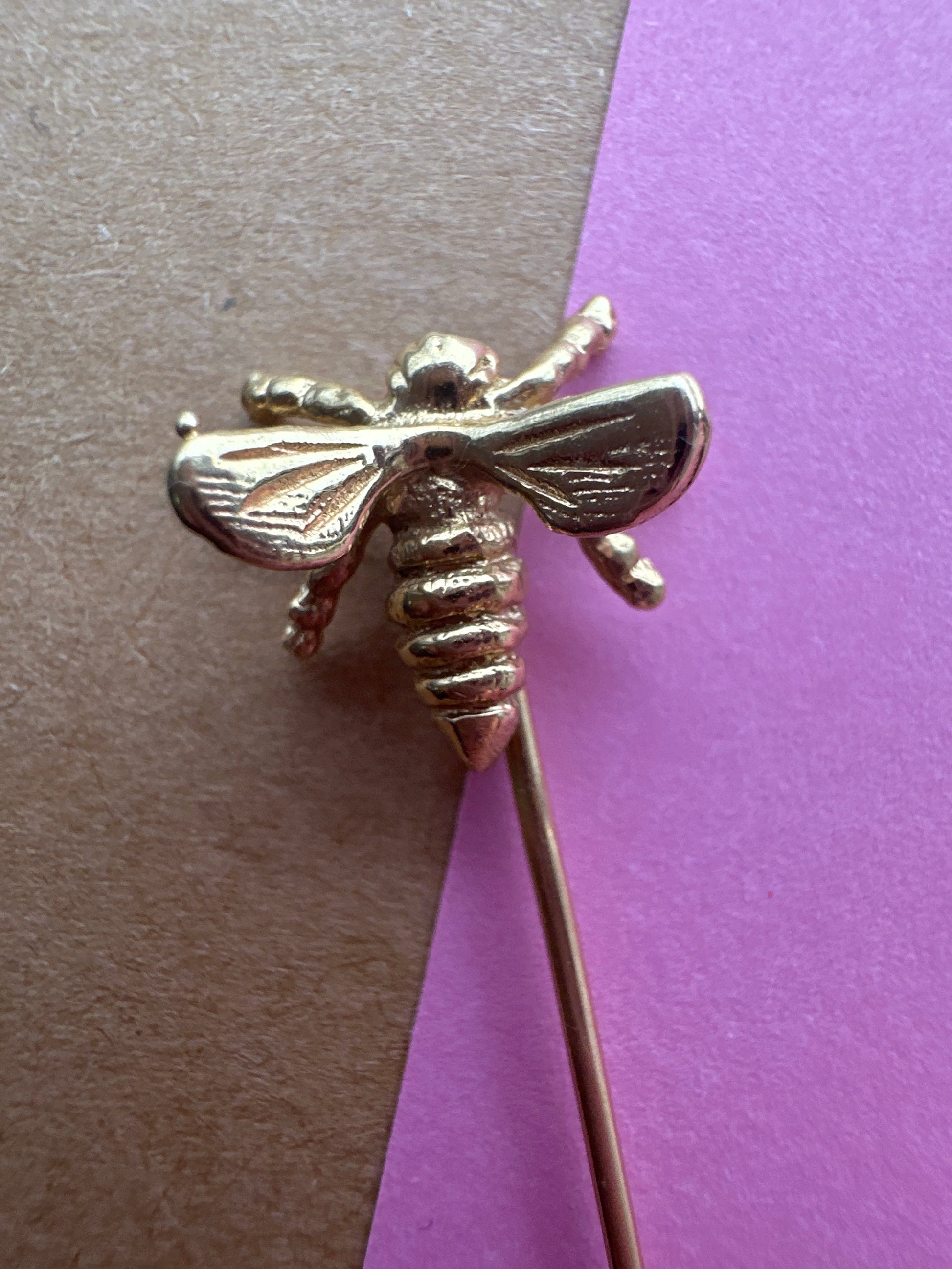 bee stick pin / antique crescent + pansy / unicorn