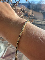 18k wheat bracelet with jingle bell