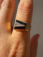 onyx and gold arrow ring