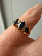 marquise sapphire and diamond ring