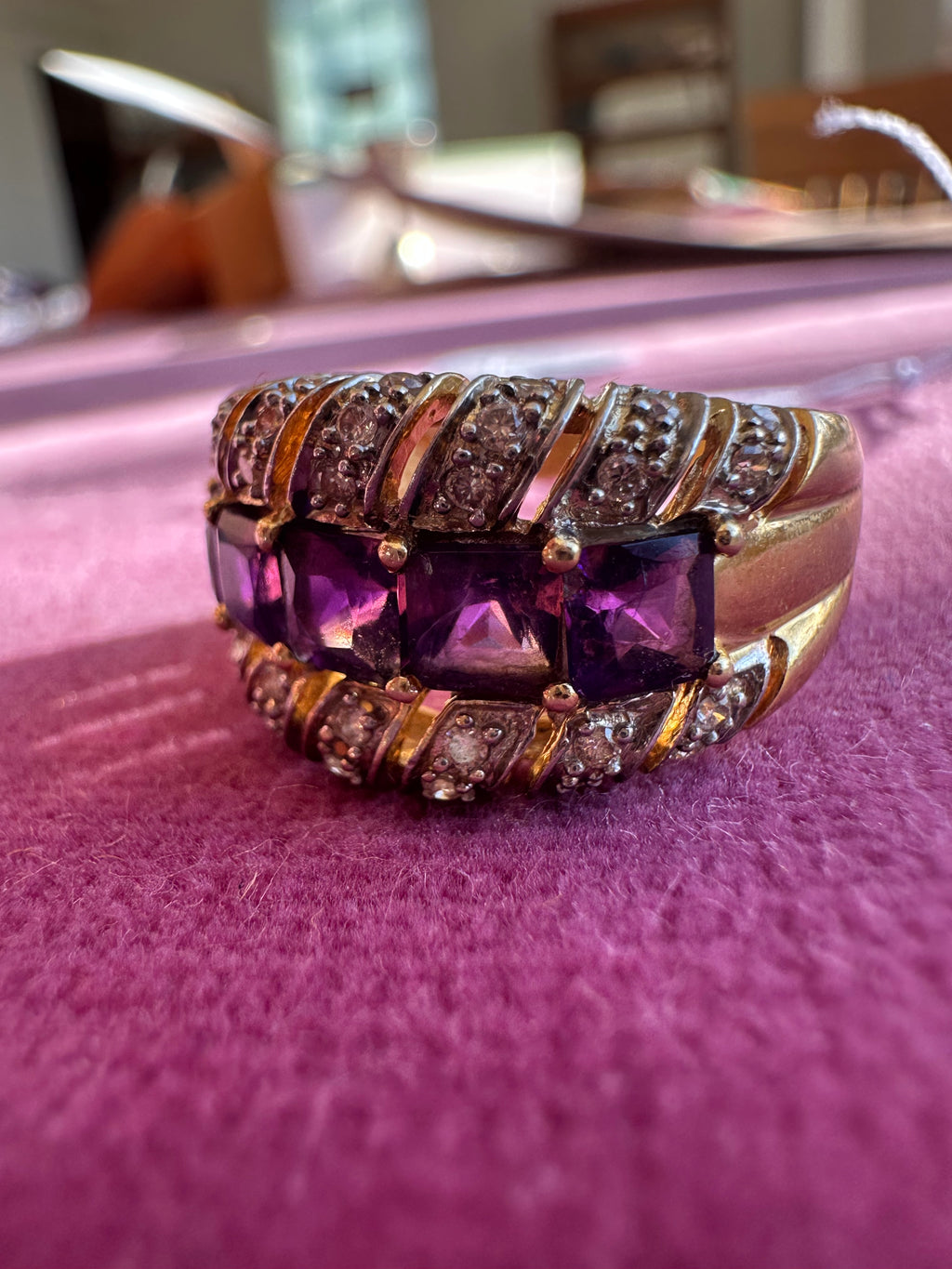 amethyst and diamond cocktail ring