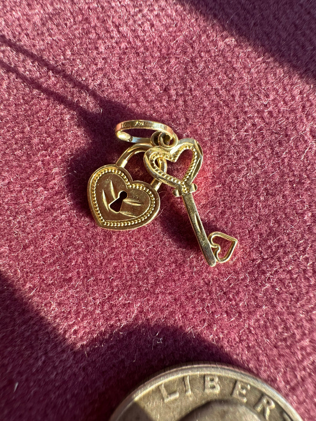 heart and key charm