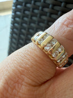 14 spaced diamonds band
