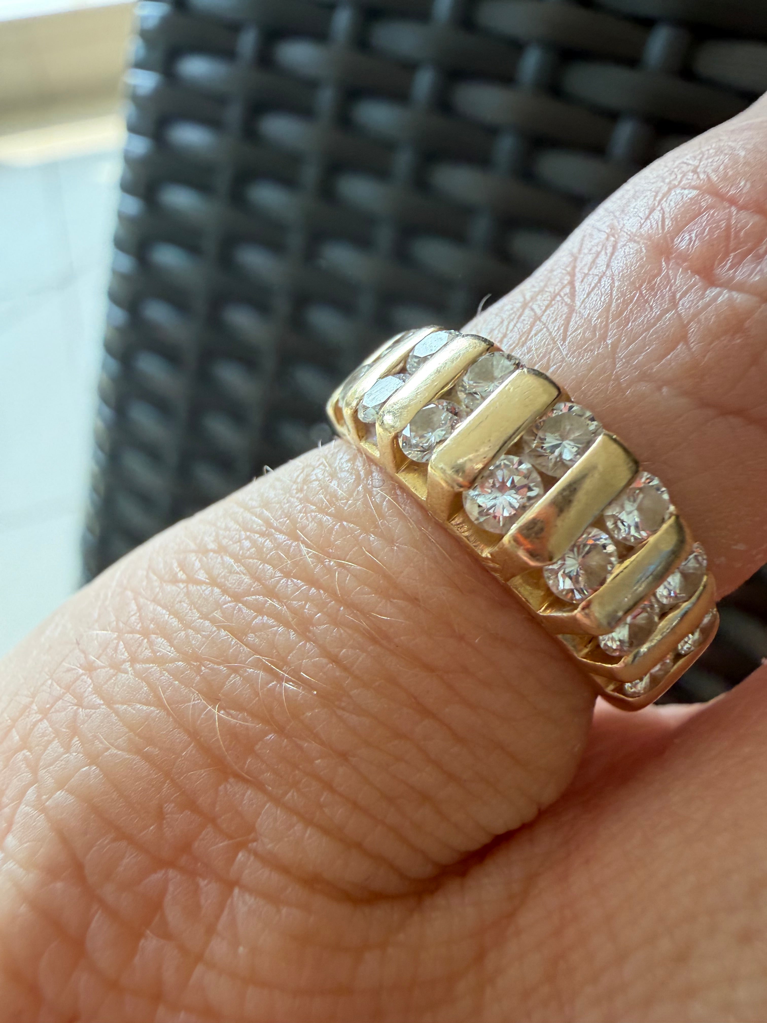 14 spaced diamonds band