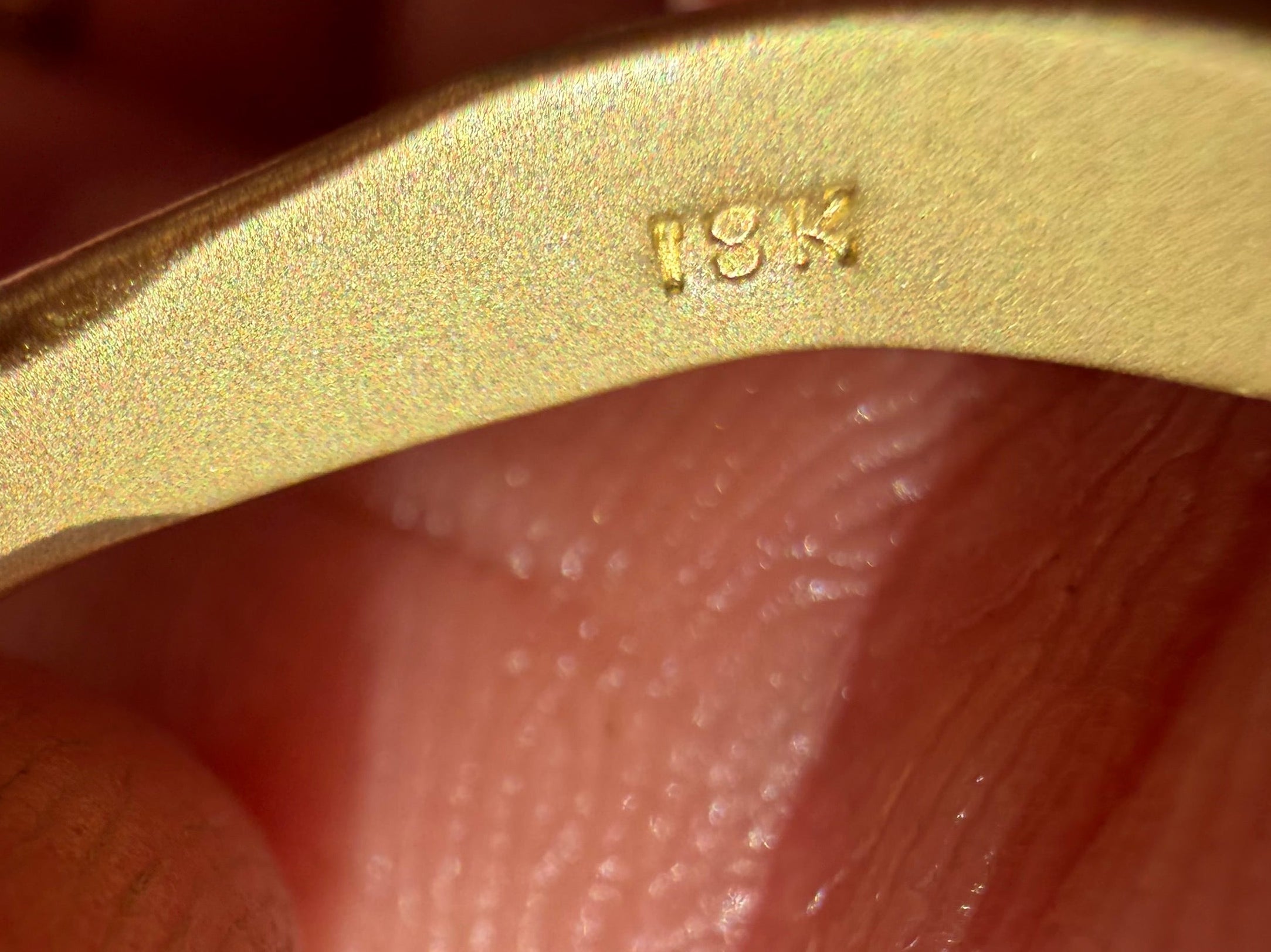 pair of 18k matte gold finish bands