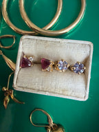 lilac tanzanite and yellow gold stud