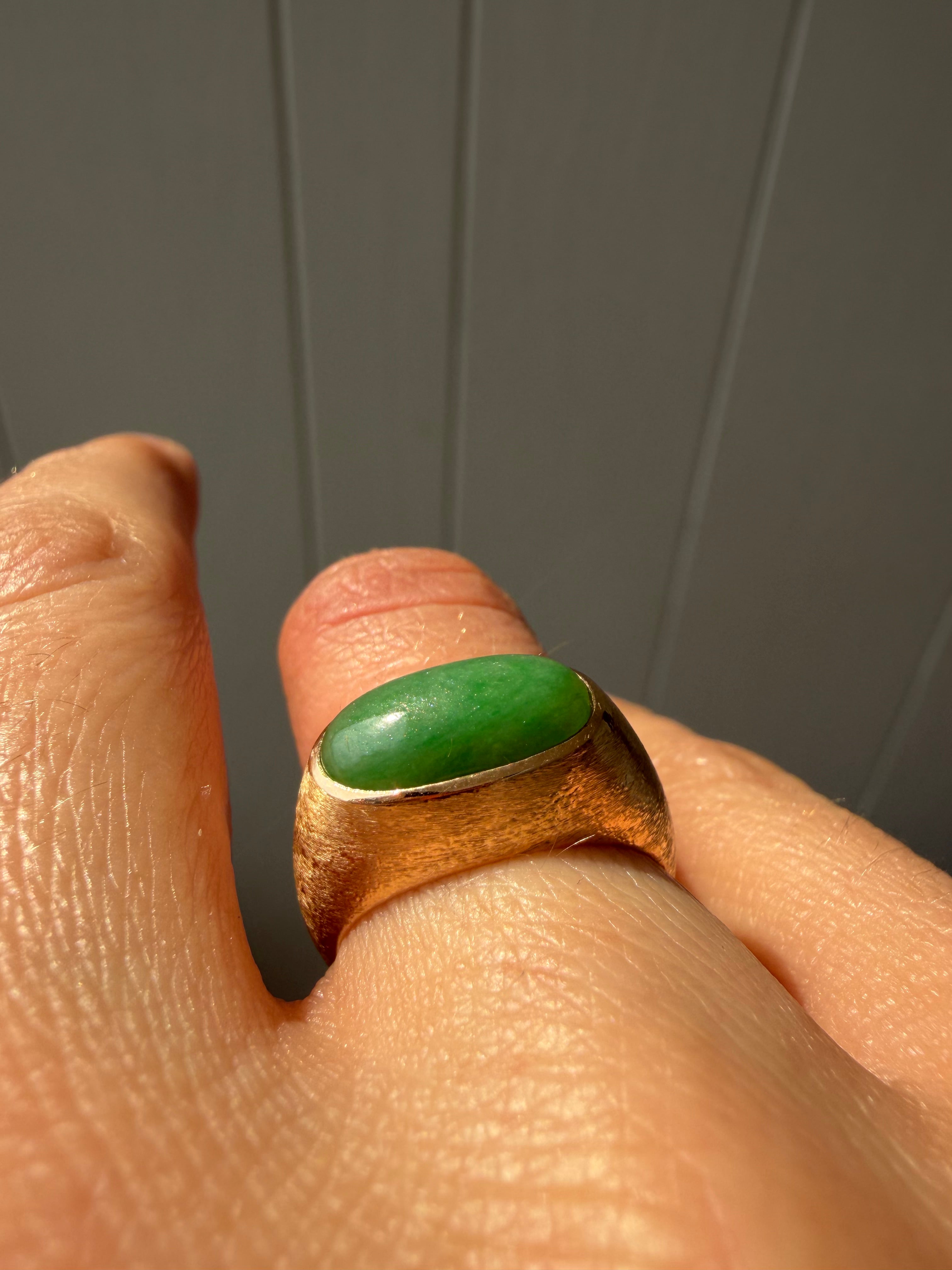 east west jade and florentine finish ring