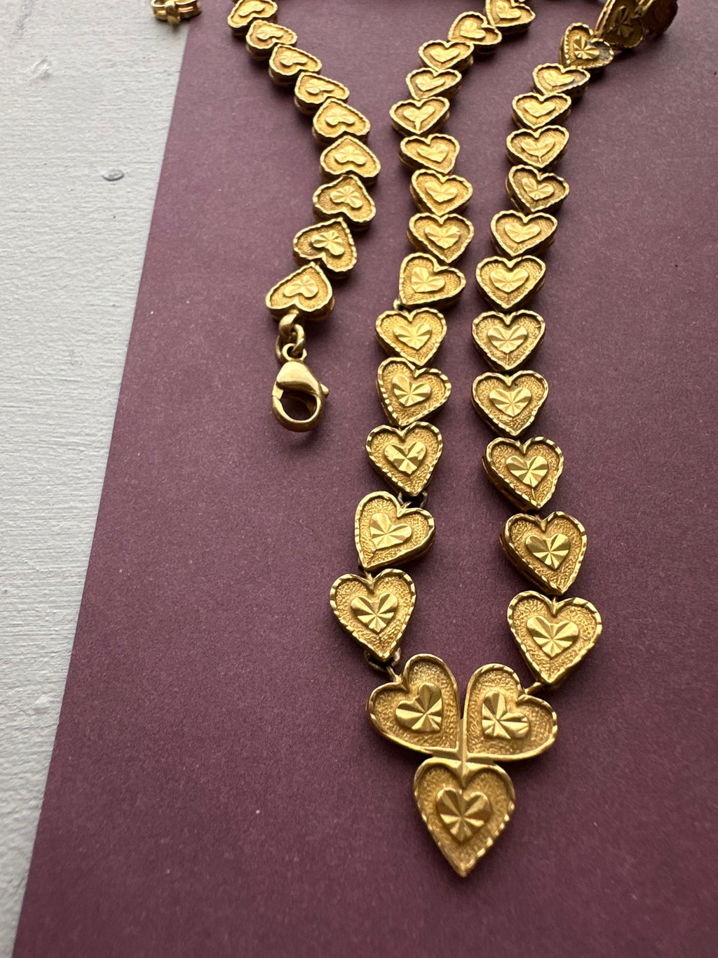 21k gold hearts necklace