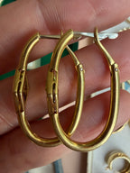 amethyst and peridot 18k gold oval hoop
