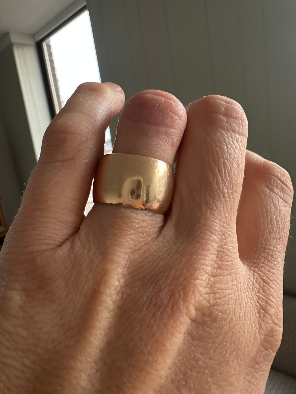 antique 1905 wide band size 8.5/9 // 13.3mm
