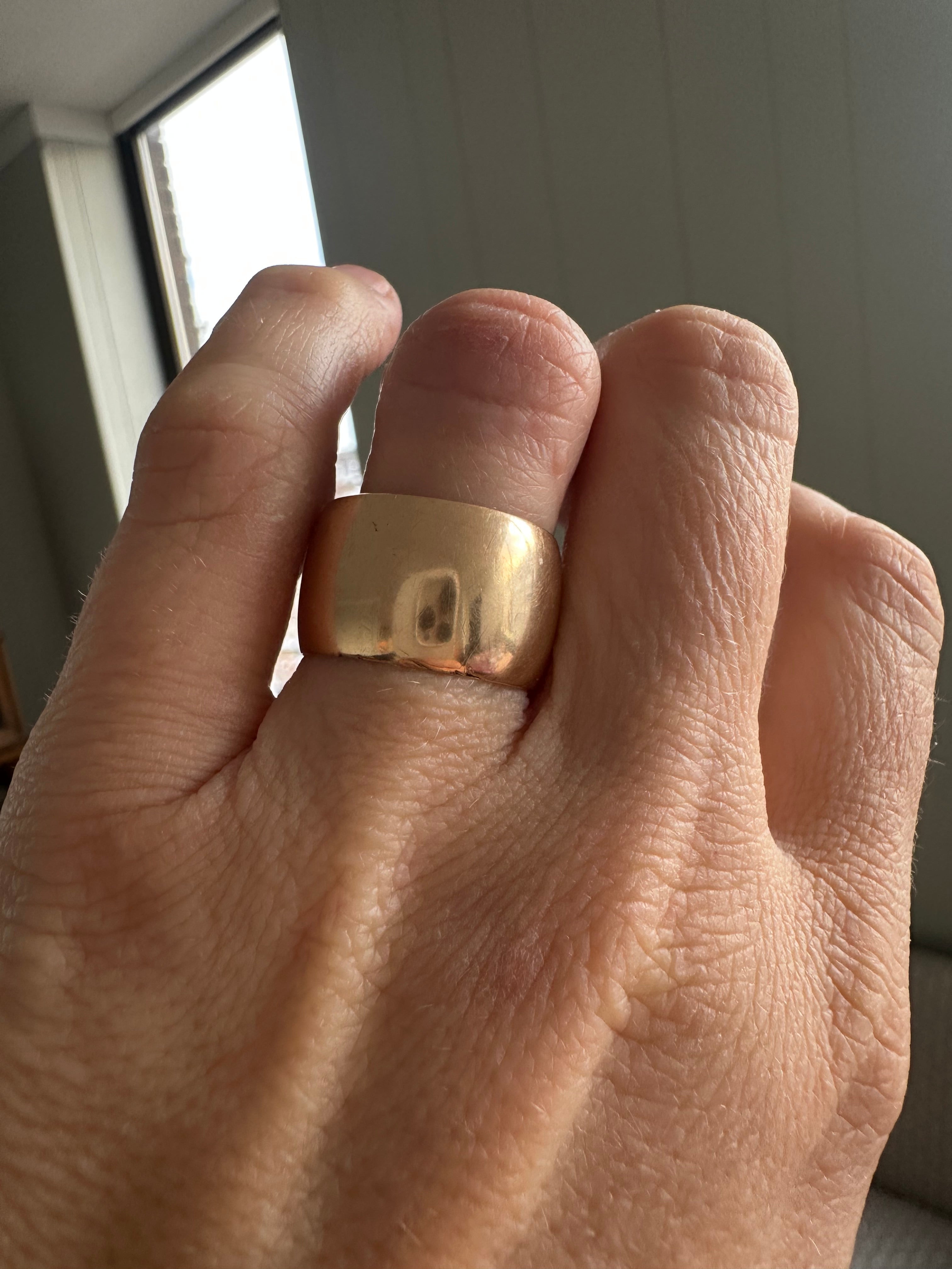 antique 1905 wide band size 8.5/9 // 13.3mm