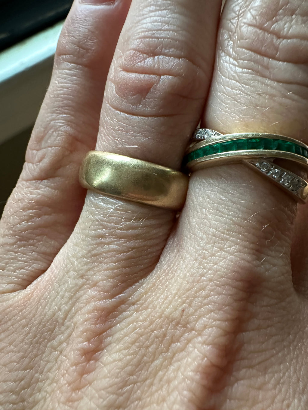 6.5mm antique 18k buttery gold band