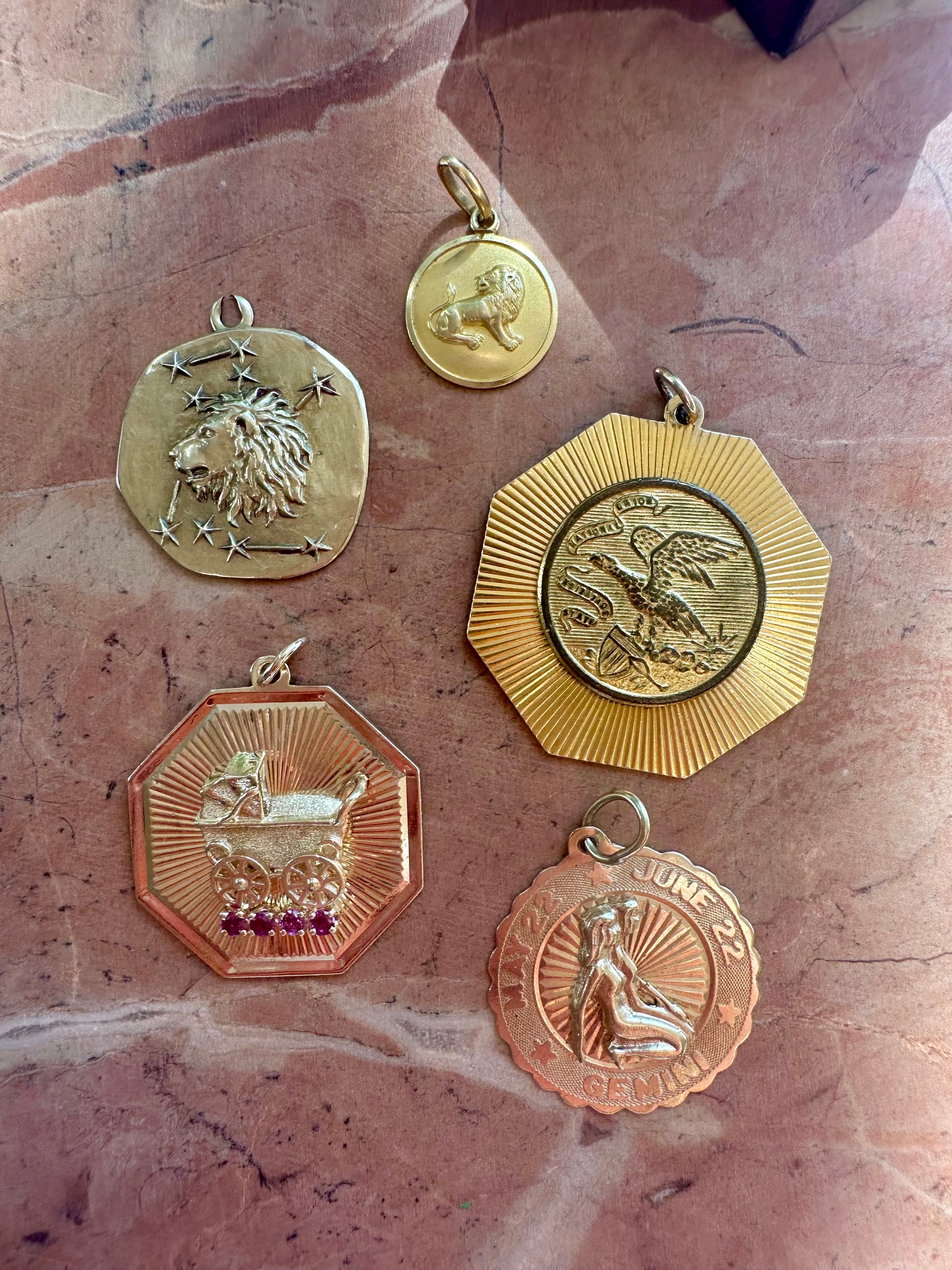 vintage medallion charms