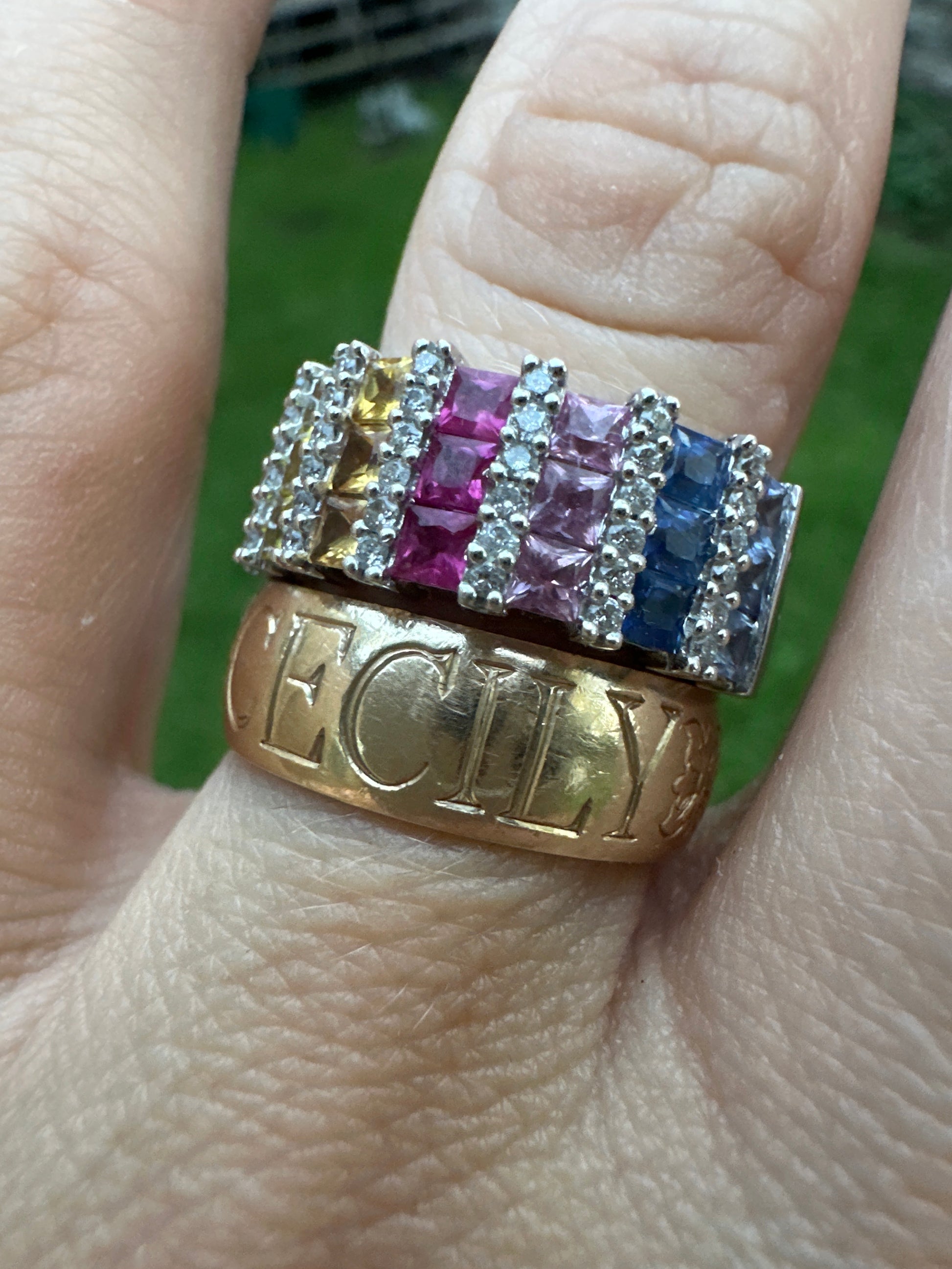 rainbow sapphires and white gold by Effy