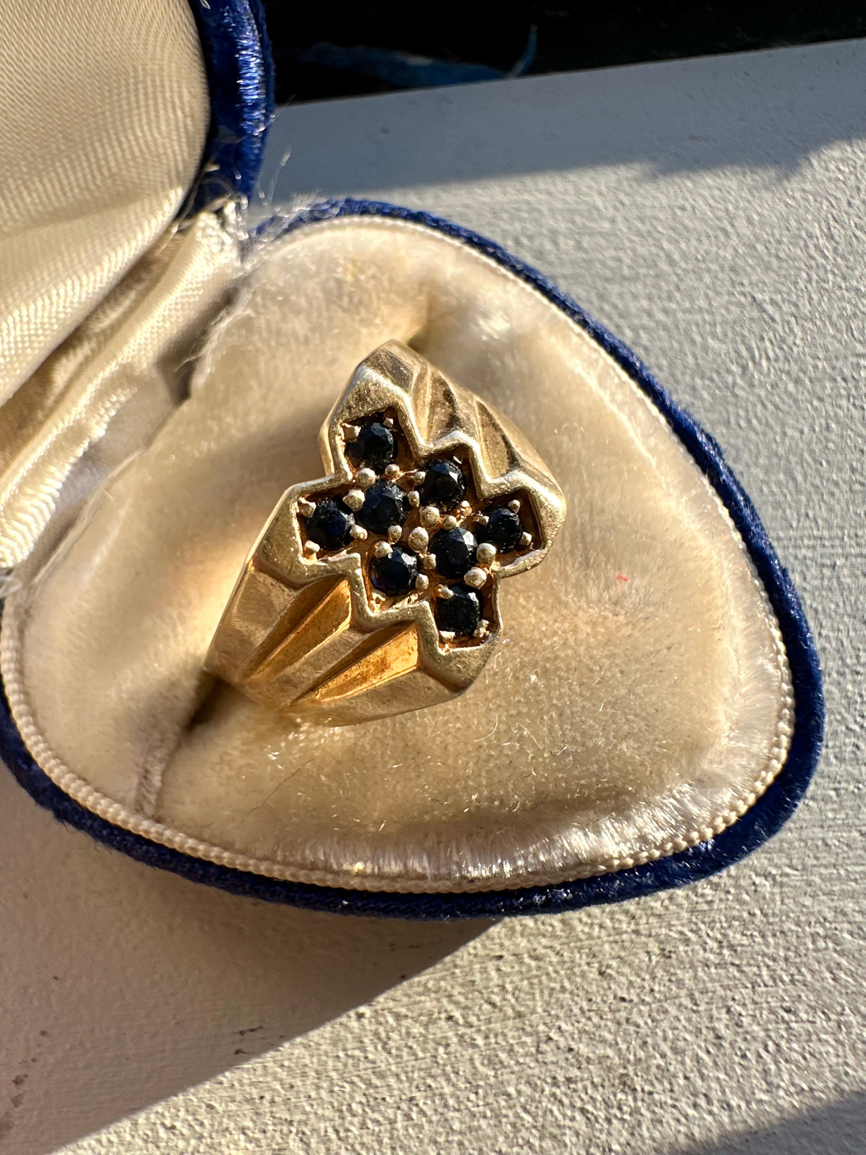 sapphire signet style ring