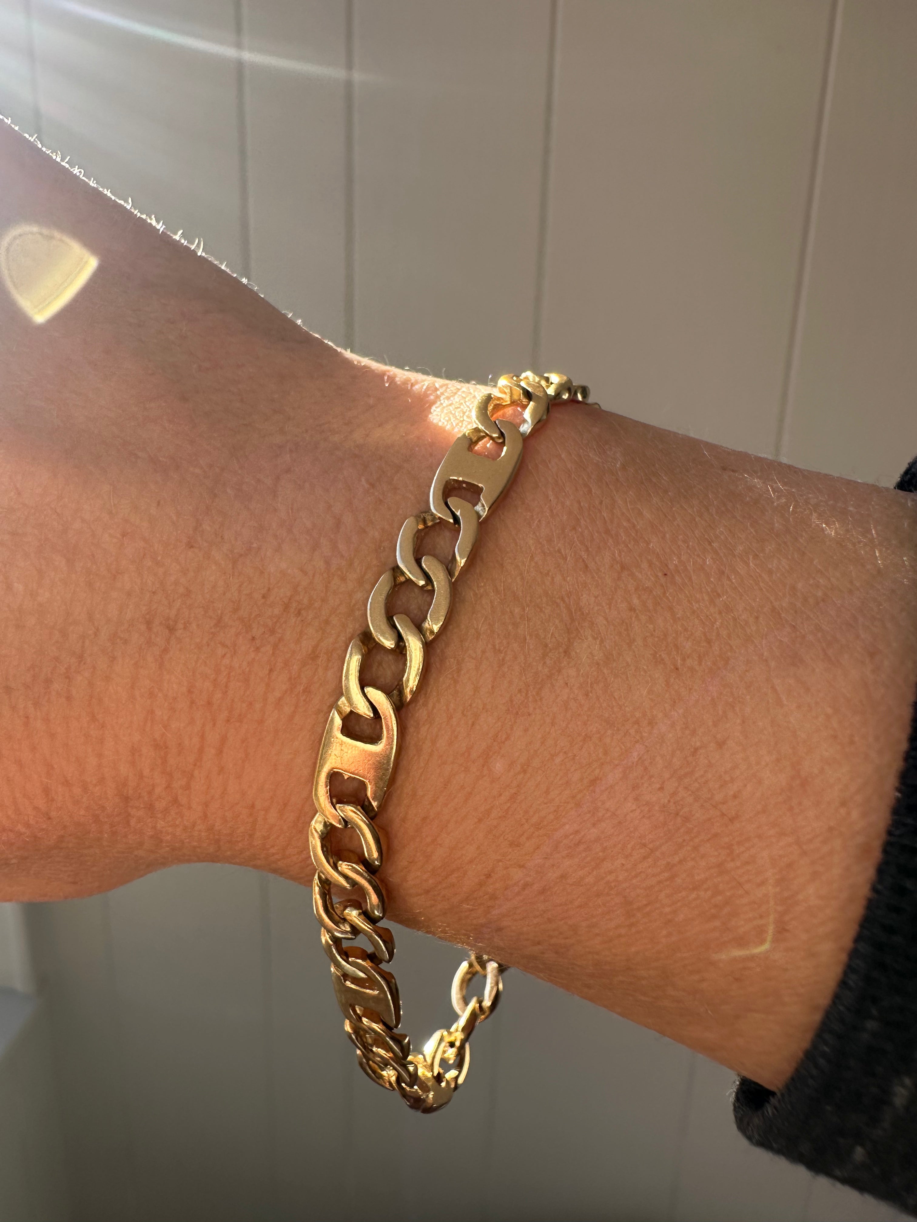 curb and anchor link bracelet