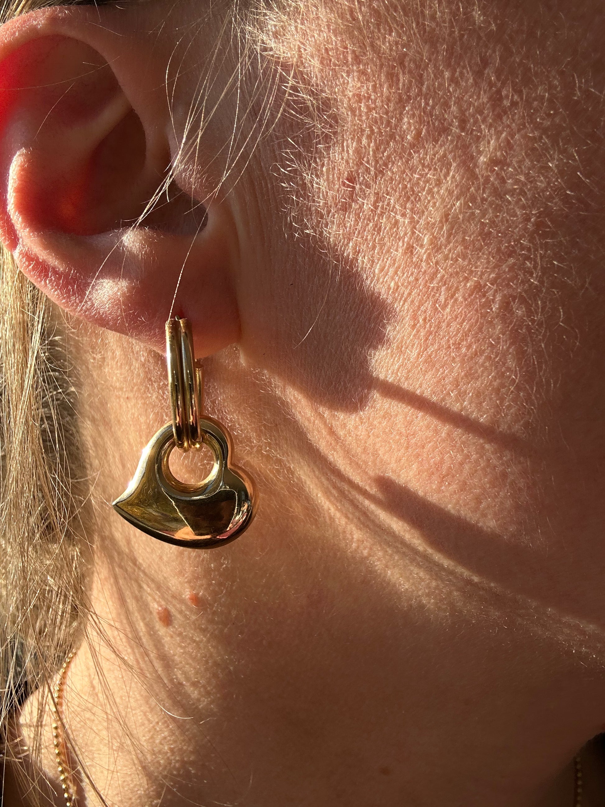 puffy heart hoop charms