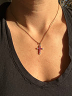 ruby and diamond cross