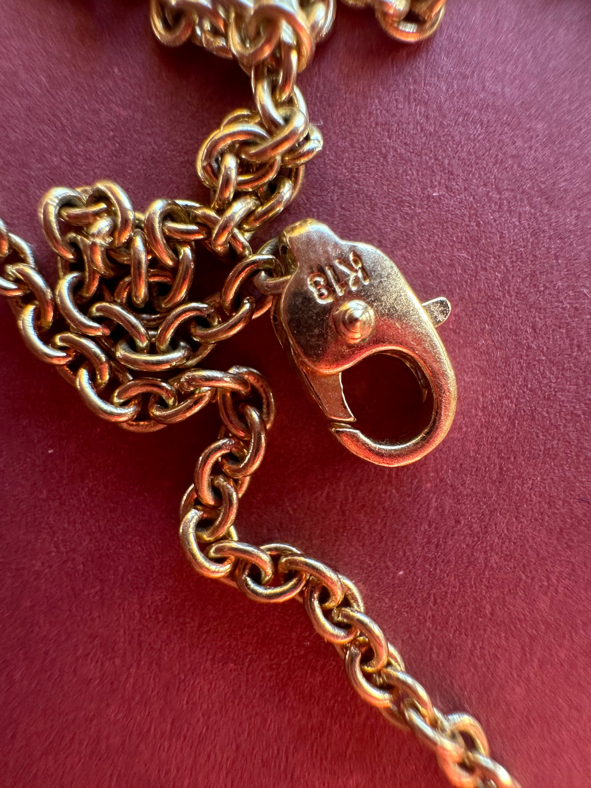 18k gold solid 17.75" cable chain