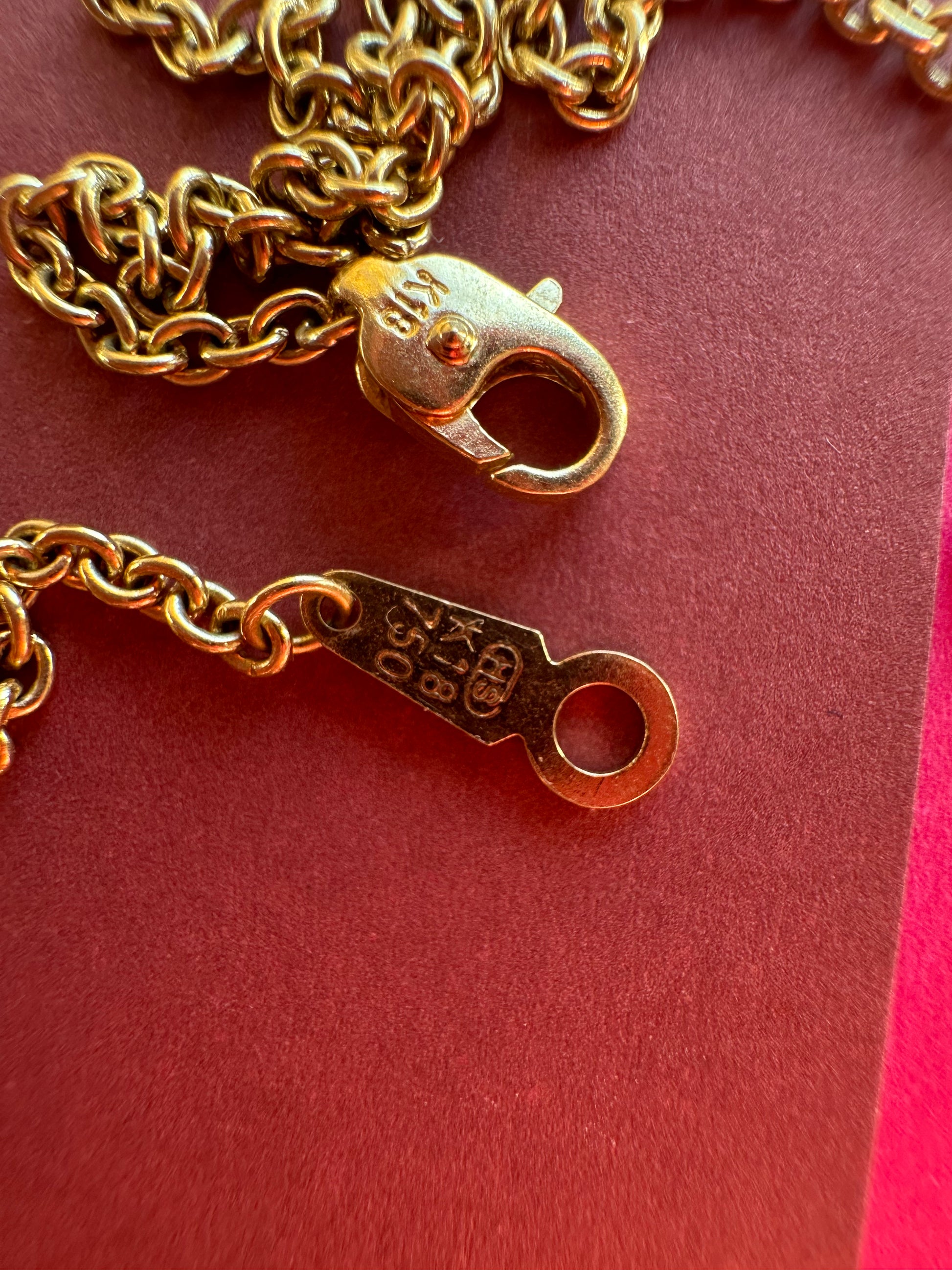 18k gold solid 17.75" cable chain