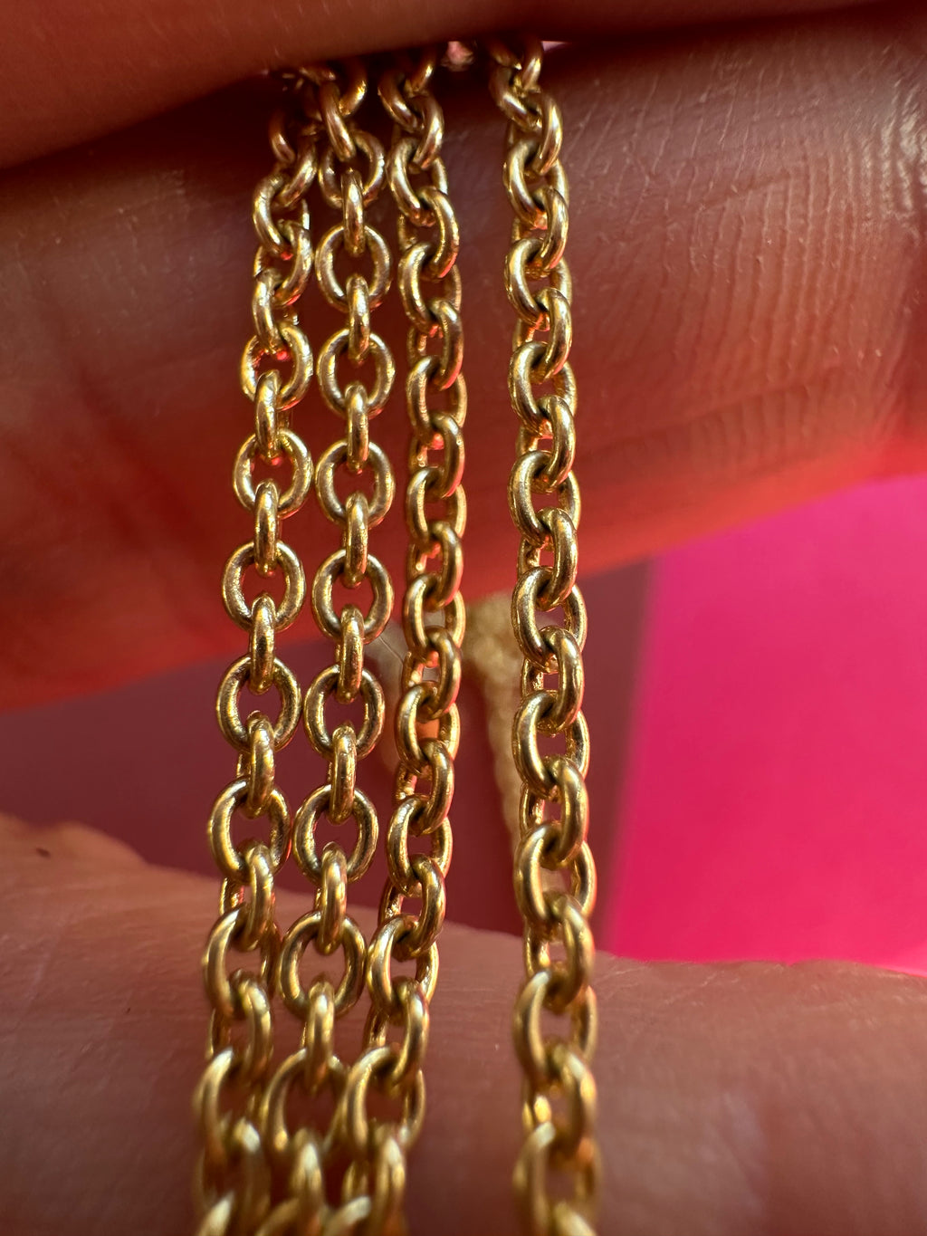 18k gold solid 17.75" cable chain