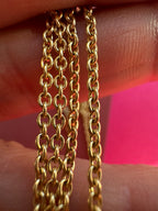 18k gold solid 17.75" cable chain