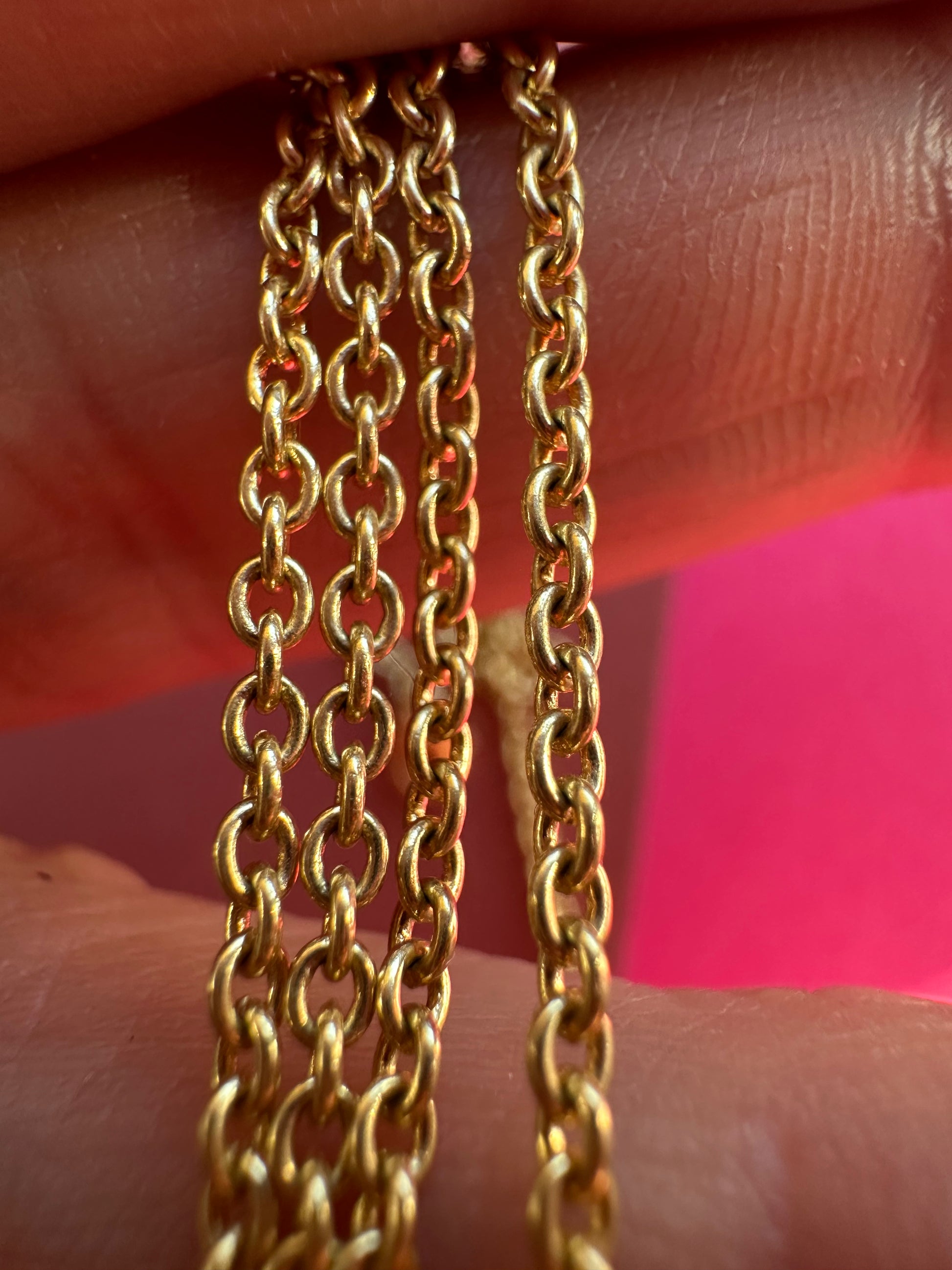 18k gold solid 17.75" cable chain