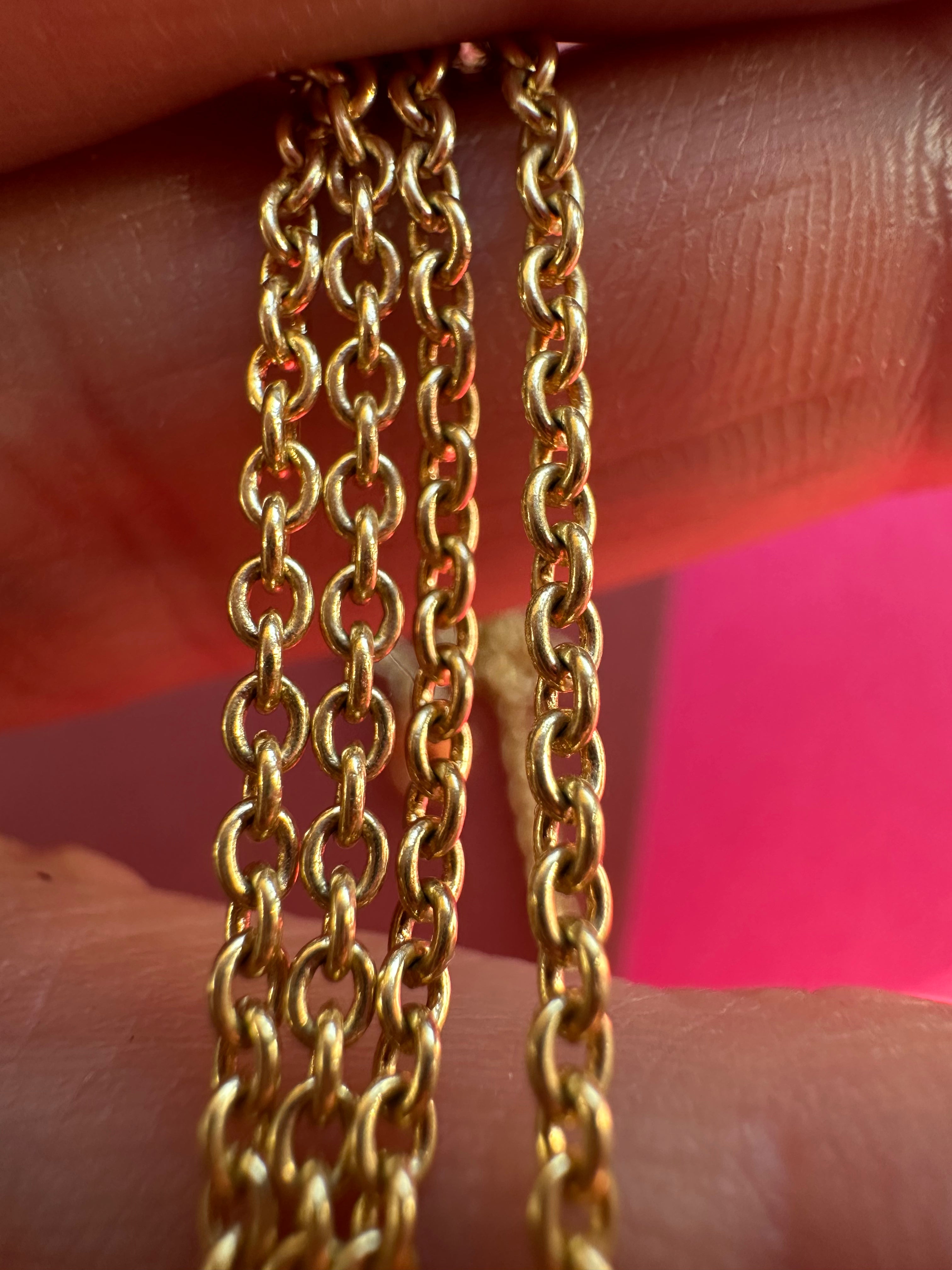 18k gold solid 17.75" cable chain