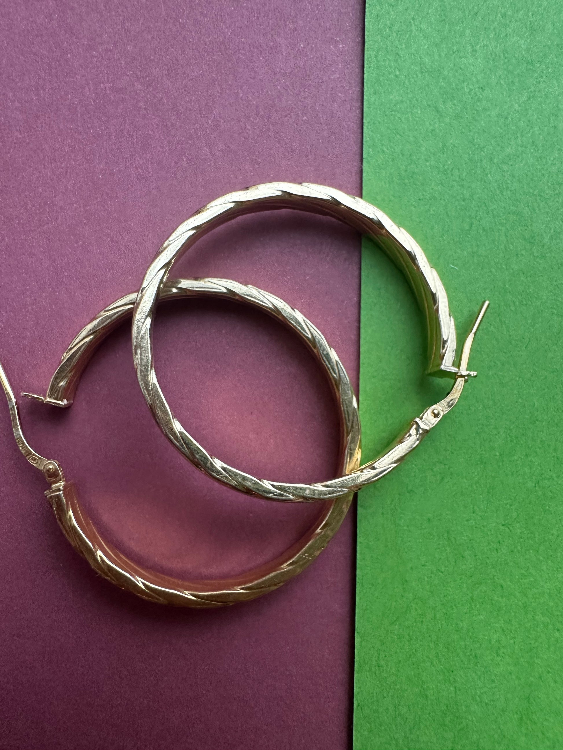 gold plated sterling silver hoops