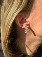 emerald and diamond studs // fan jackets
